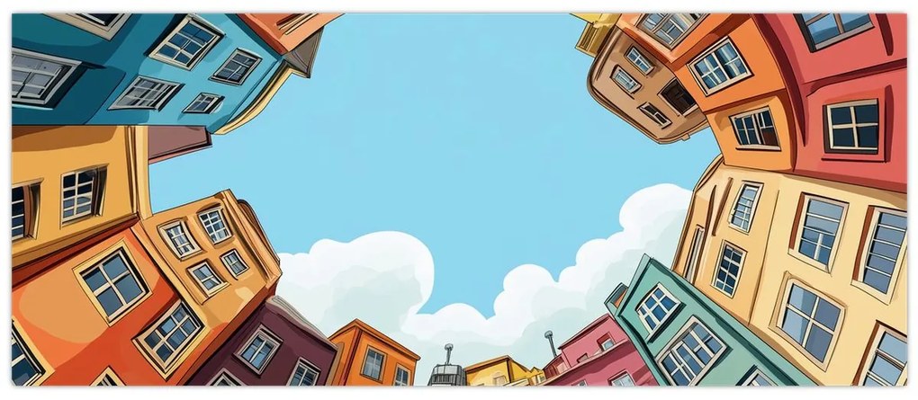 Tablou - Între case (120x50 cm)