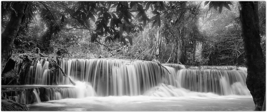 Tablou - Cascada alb-negru și alb (120x50 cm)