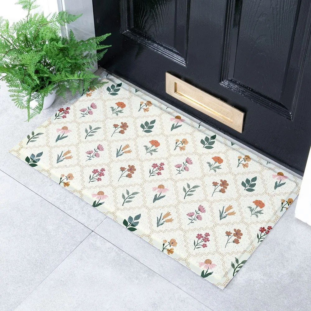 Covoraș de intrare din PVC 40x70 cm Vintage Floral Stamp – Artsy Doormats