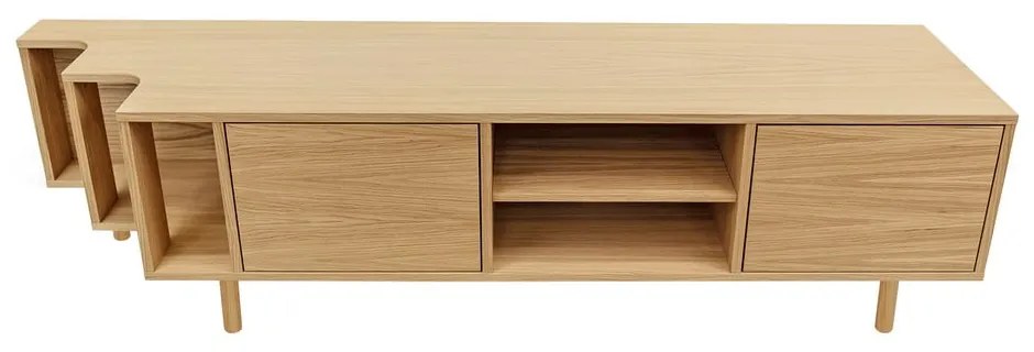 Comodă TV în culoare naturală cu aspect de lemn de stejar 189x50x44 cm Shift – Woodman