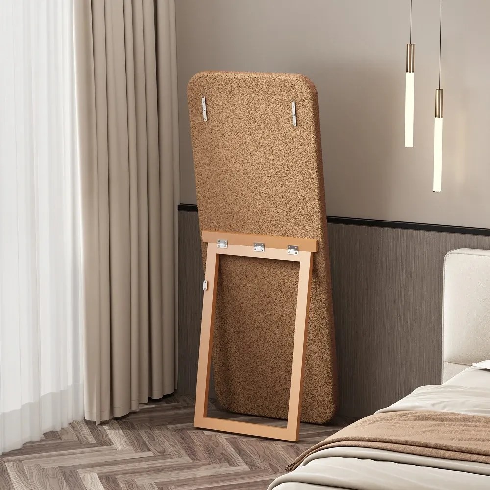 Oglindă decorativa - Montare podea, perete sau montare independenta, cu rama pluș și picior de susținere, 160x60 cm