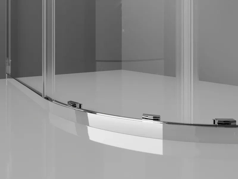 Mexen Exo cabină de duș semicirculară asimetrică glisantă 100 x 80 cm, transparent, crom - 8132-100-080-01-00