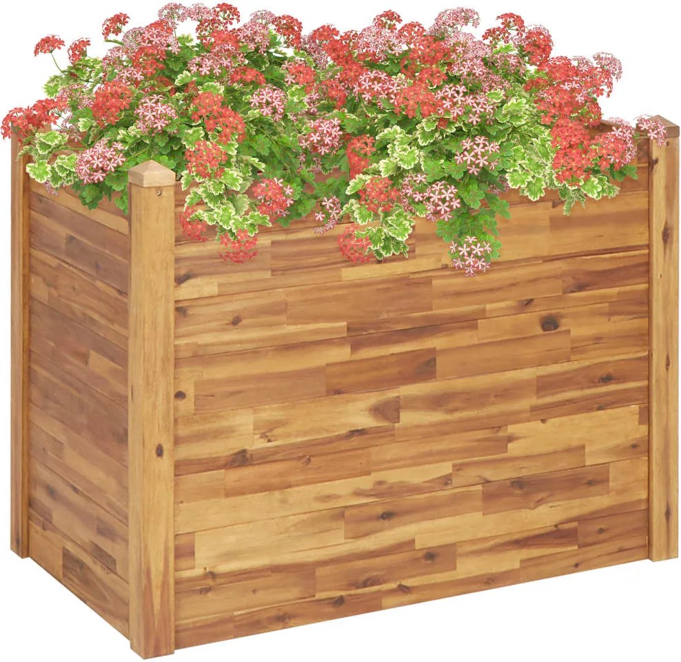 vidaXL Strat înălțat de grădină, 110x60x84 cm, lemn masiv de acacia