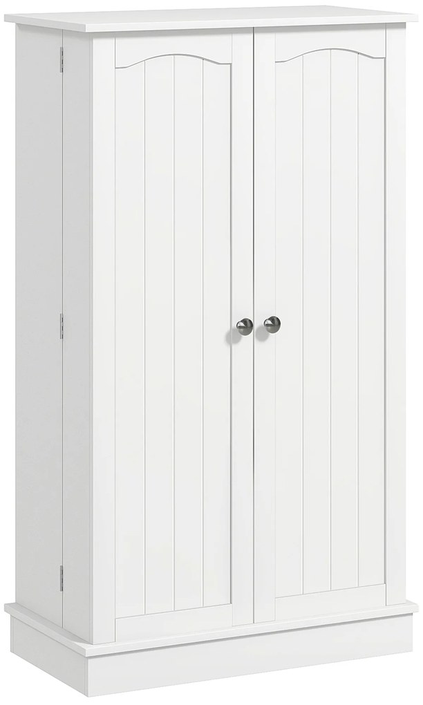 HOMCOM Dulap bucătărie garde-manger cu 2 uși, 5 rafturi și 12 recipiente pentru condimente - 60 x 30 x 104 cm - alb | Aosom Romania