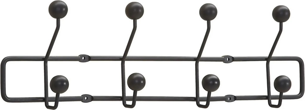 Cuier perete UDO, negru, metal, 52x5x15 cm