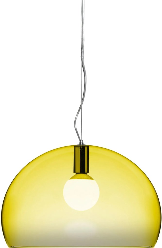 Suspensie Kartell FL/Y design Ferruccio Laviani, E27 max 15W LED, h33cm, galben transparent