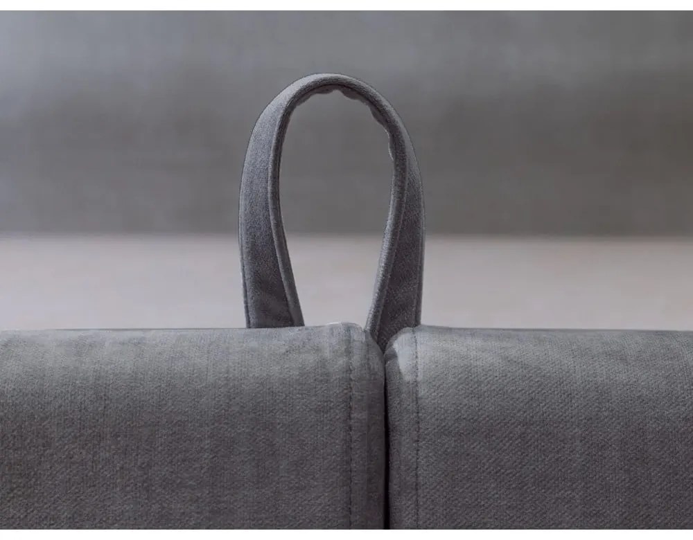 Pat matrimonial 160x200 cm gri închis tapițat cu spațiu de depozitare cu somieră Jade – Bobochic Paris