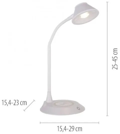 JUST LIGHT 14414-16 - Lampă de birou LED reglabilă cu încărcare PUCKI, LED/4,5W/230V, albă