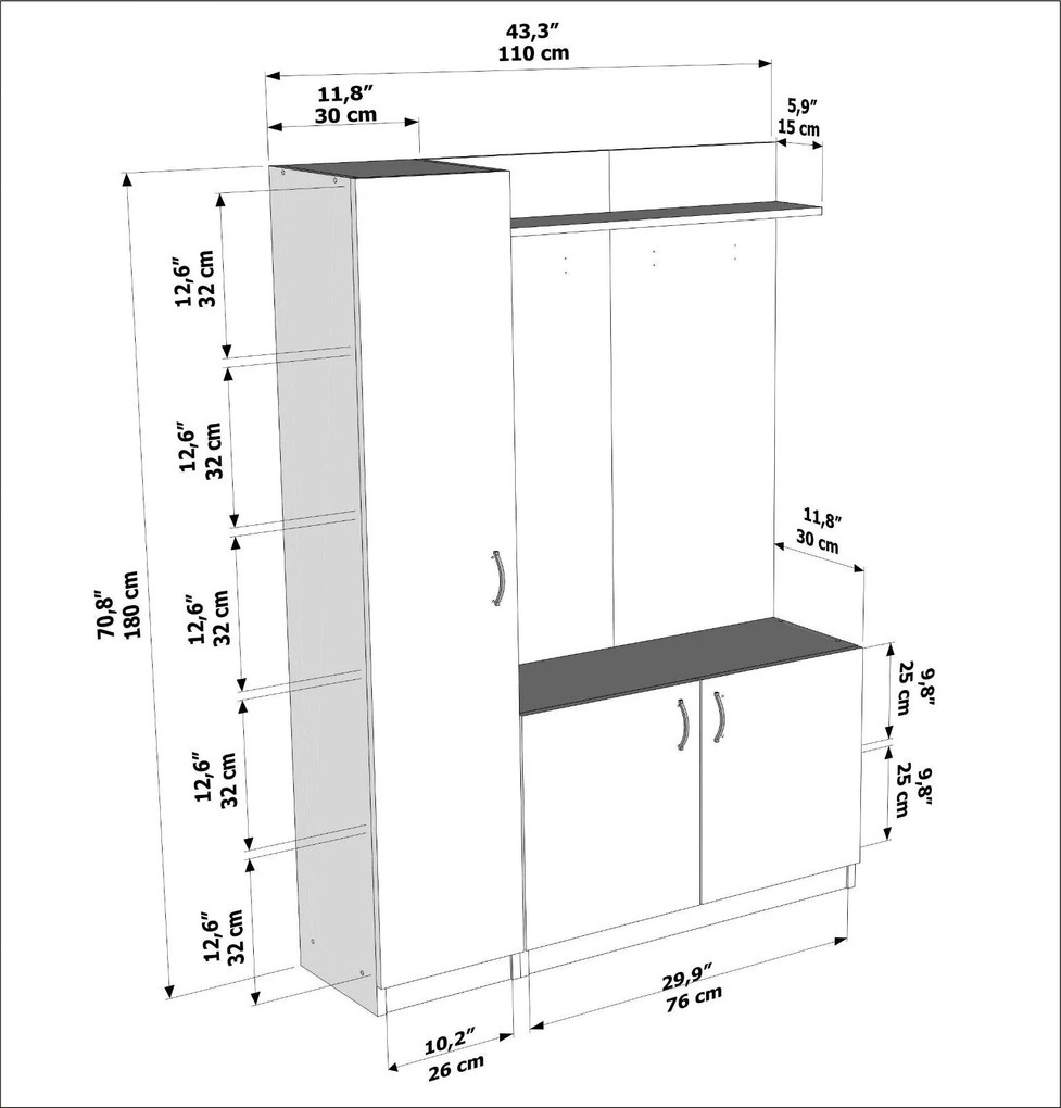 Cuier Naturel - Teak, White