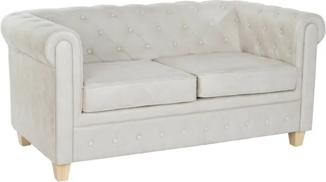 Canapea 2 locuri din stofa si lemn de mango " Covetry White "