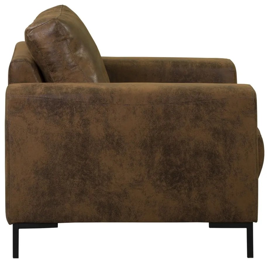 Fotoliu maro cu tapițerie din imitație de piele Lofty Lilly – Miuform