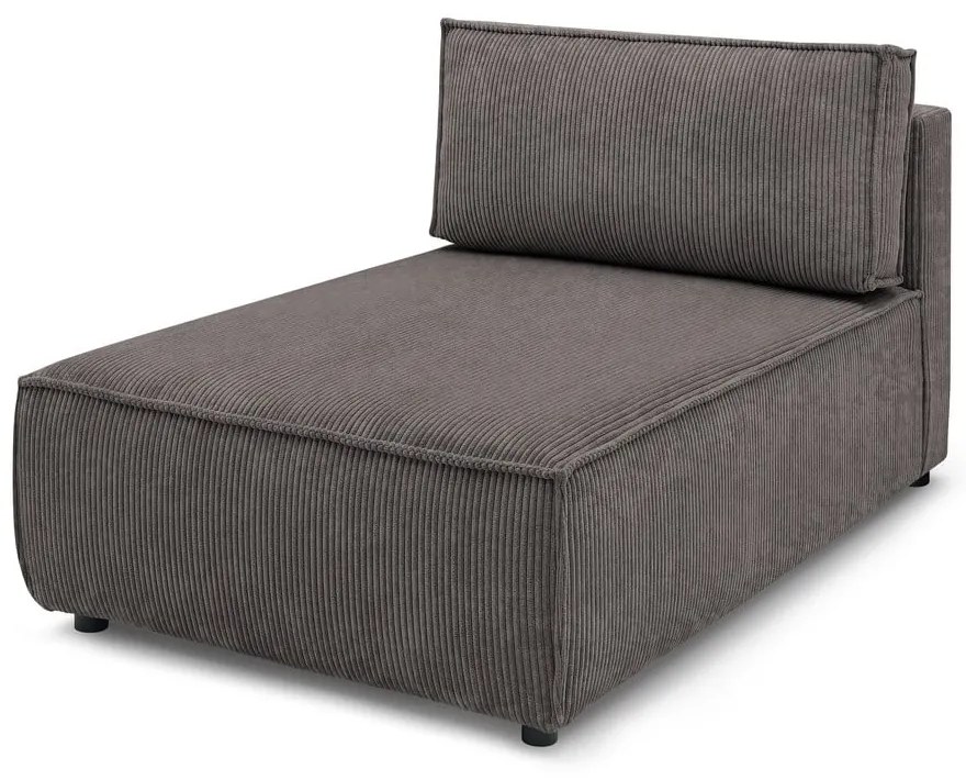 Modul pentru canapea maro deschis cu tapițerie din catifea reiată (cu colț variabil) Nihad modular – Bobochic Paris