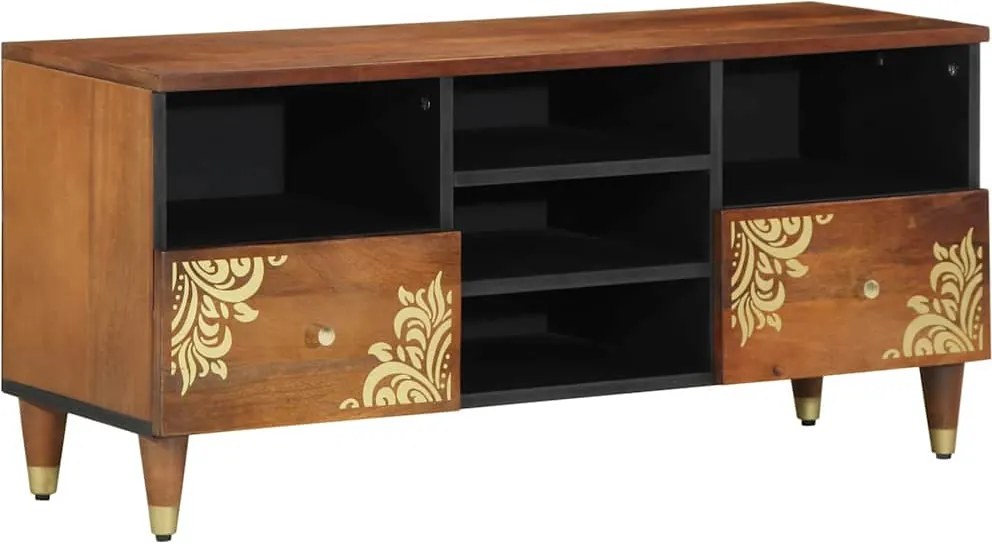 vidaXL Cabinet TV Maro miere 100 x 33 x 46 cm Lemn de mango solid