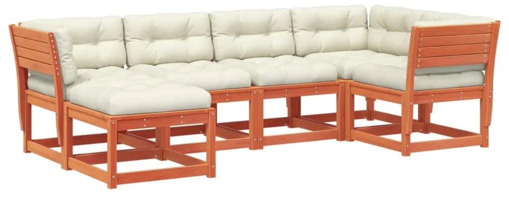 3217042 vidaXL Set mobilier de grădină cu perne, 6 piese, lemn masiv de pin