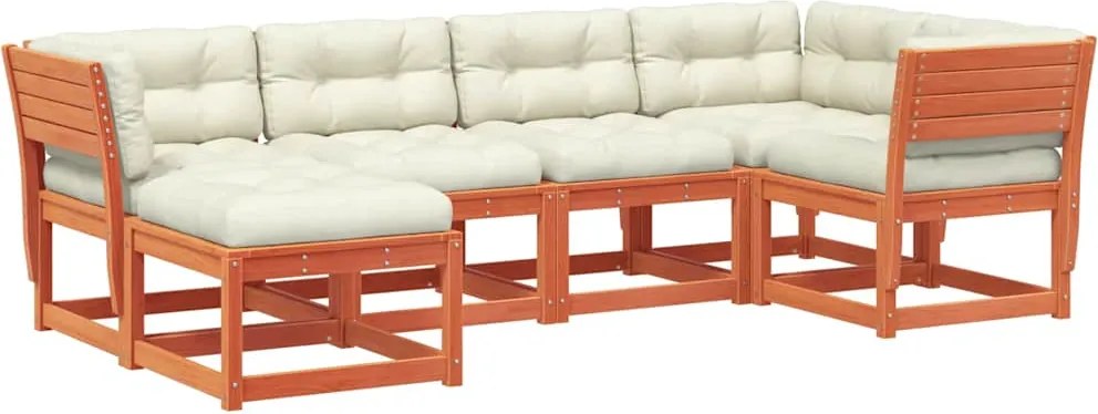 vidaXL Set mobilier de grădină cu perne, 6 piese, lemn masiv de pin