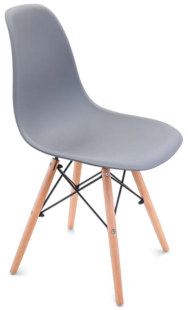 Scaune de sufragerie 4buc gri, stil scandinav Classic