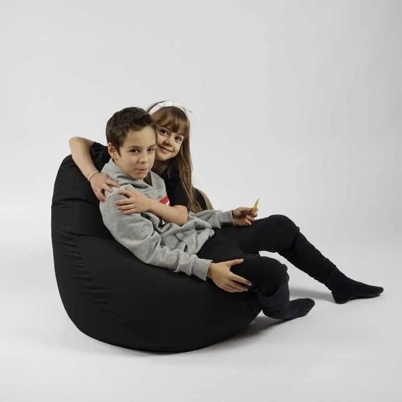 Fotoliu puf copii, Nirvana Light Pufrelax, Material Impermeabil - Negru
