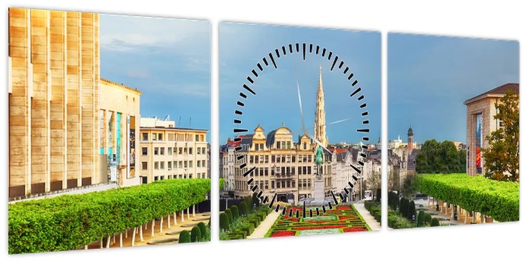 Tablou - Brussels (cu ceas) (90x30 cm)