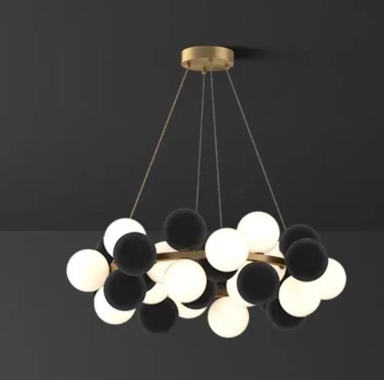 Lustra 9031-32 BK – cu 16 socluri G9, design modern negru 💫