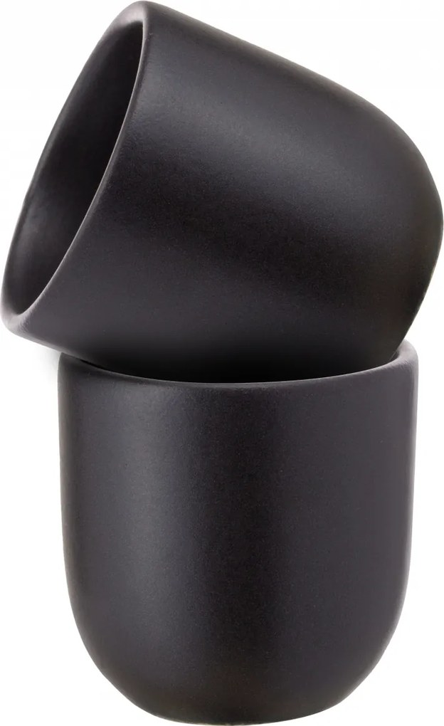 SET 2 PAHARE CAFEA VULCANO NEGRU CARBON MAT (1 PAHAR 250ML, 1 PAHAR 75ML)