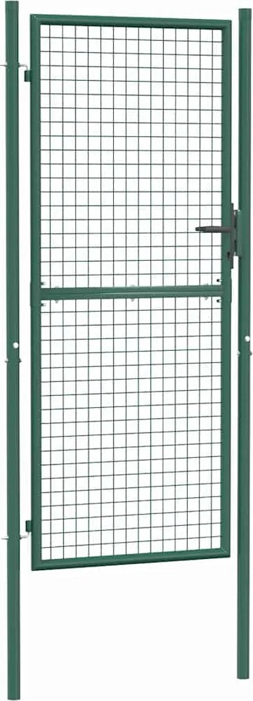 vidaXL Poartă de gard din oțel, 100x200 cm, verde