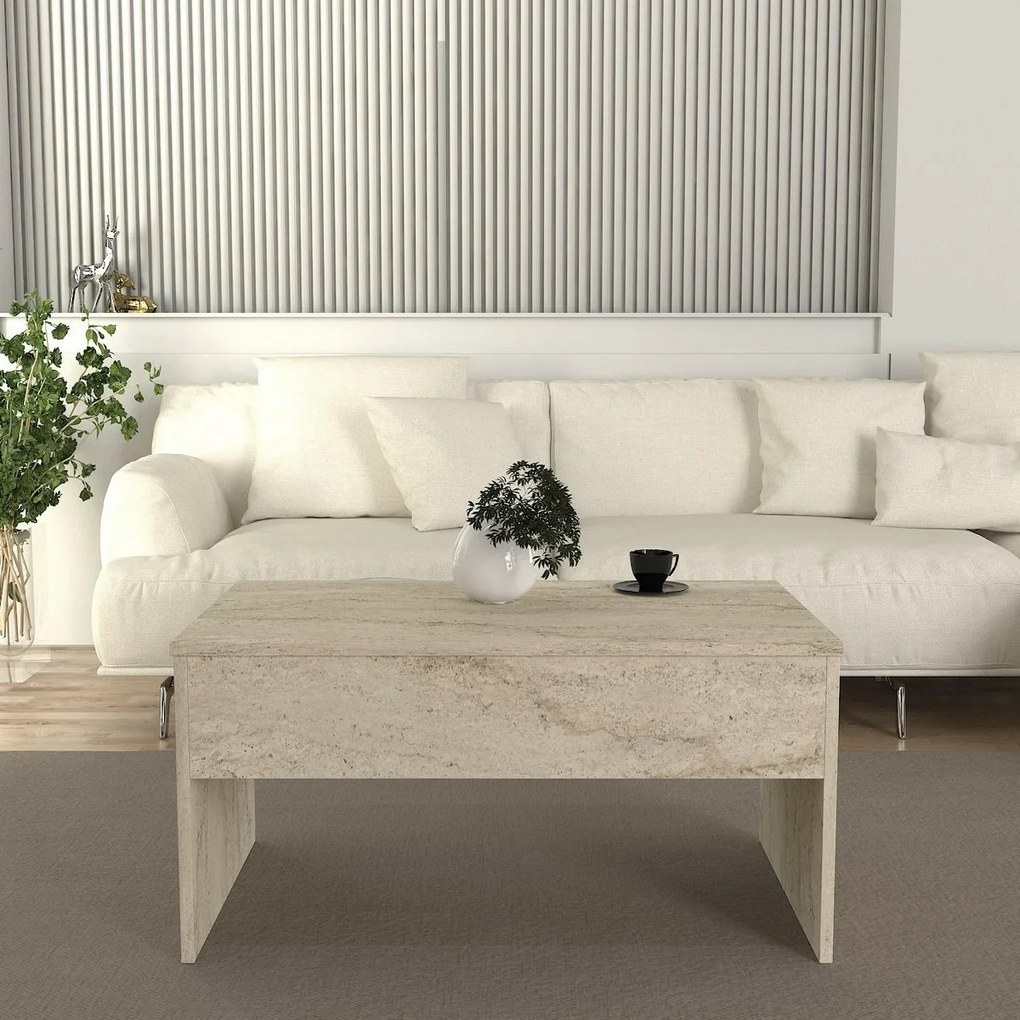 Măsuță de cafea Akilli Travertine
