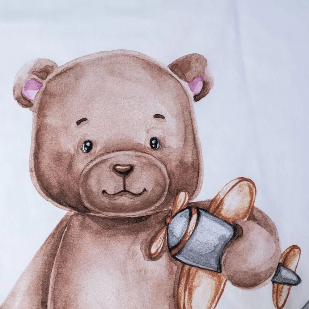 Lenjerie de pat pentru copii din bumbac pentru pătuț 100x135 cm Medvídek "Plane" – Jerry Fabrics