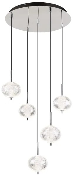 Lustră LED pe cablu Globo 16042-5HC AIDA 5xLED/6,6W/230V 3000K/4500K/6500K