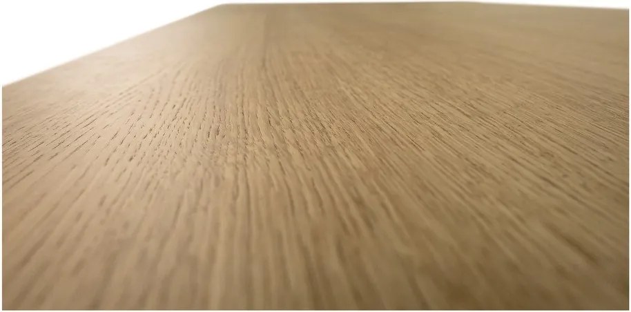 Masă de dining extensibilă cu aspect de lemn de stejar cu blat suplimentar 90x180 cm Curved – Woodman