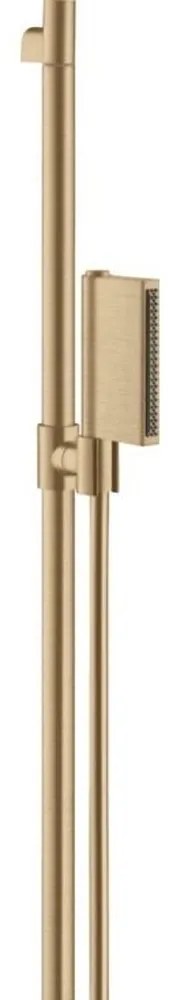 Set dus bronz periat cu bara, para dus cu 2 functii si furtun Hansgrohe Axor One Bronz periat