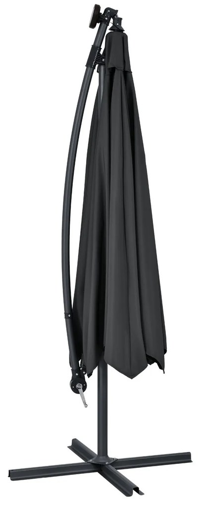 Juskys Umbrelă de soare LED Brazilia 3,5 m - gri închis