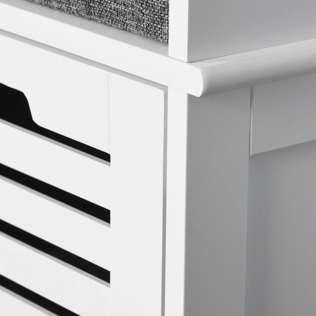 HOMCOM Banc pentru pantofi dulap pentru pantofi cu 3 sertare și pernă detașabilă, dim. 108l x 35A x 43Î cm, alb | Aosom Romania
