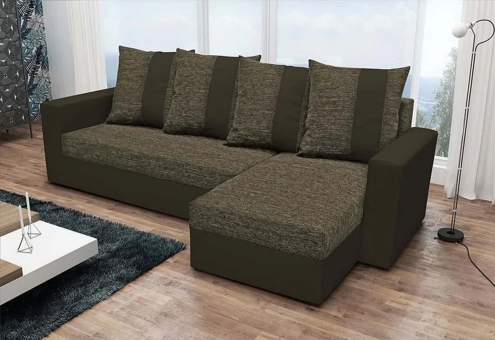 Supermobel Colțar extensibil PRAGA,233x140, Kornet 10/Dolaro 511 alb