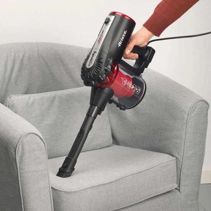 Resigilat: Aspirator vertical Ariete HANDY FORCE 2759, 600W, 0.5 L, Perie motorizata, LED, HEPA, Negru / Rosu