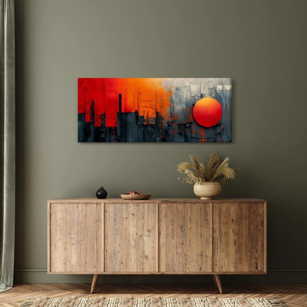Tablou - Pictura abstractă a orașului (120x50 cm)