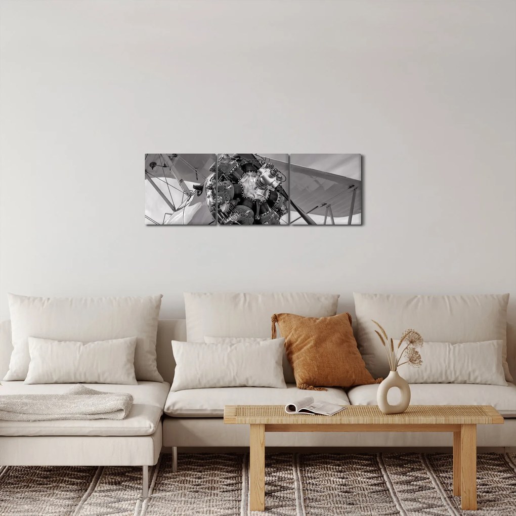 Tablou - Aeronava (cu ceas) (90x30 cm)