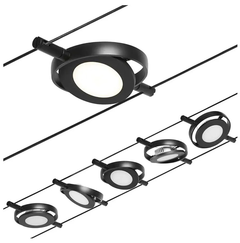 Paulmann 94418 - Set 5x LED 4,5W spot ROUNDMAC 230V negru