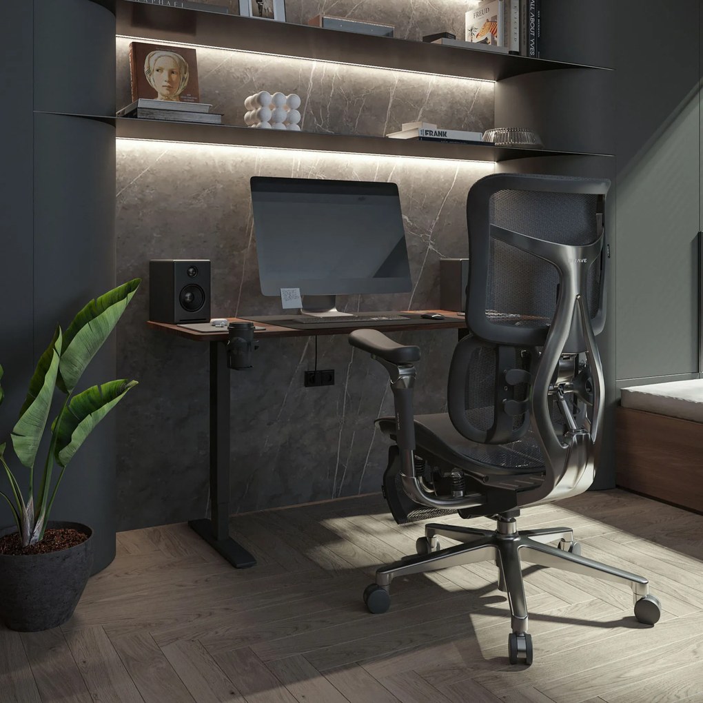 Scaun de birou ergonomic BRAVE V-Kinetic: negru