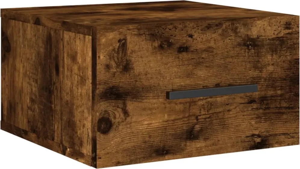 vidaXL Noptieră de perete, stejar afumat, 35x35x20 cm