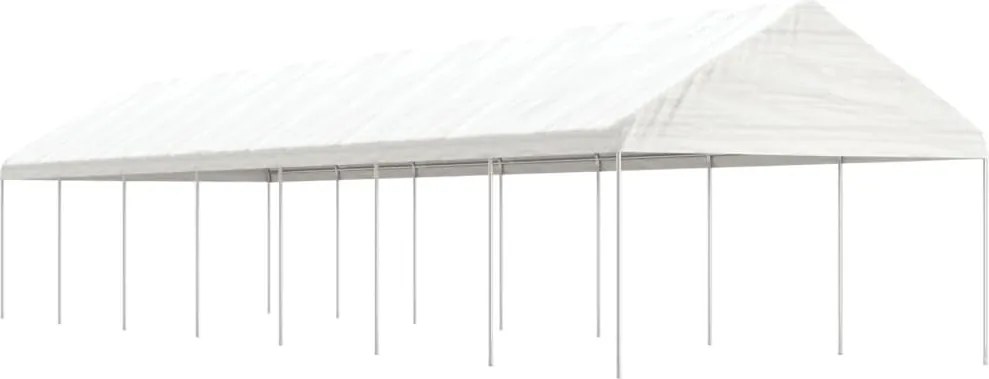 vidaXL Foișor cu acoperiș, alb, 15,61x4,08x3,22 m, polietilenă