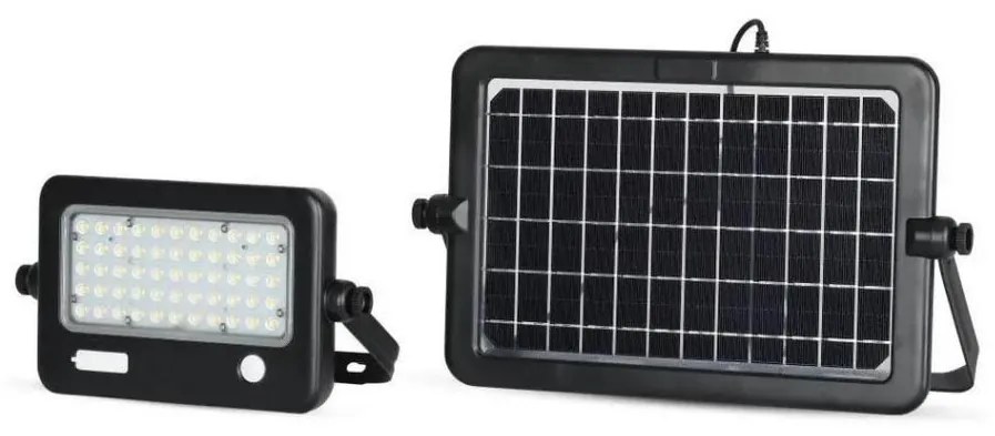 Proiector solar LED reglabil 10W 4000K IP65 cu senzor și port USB
