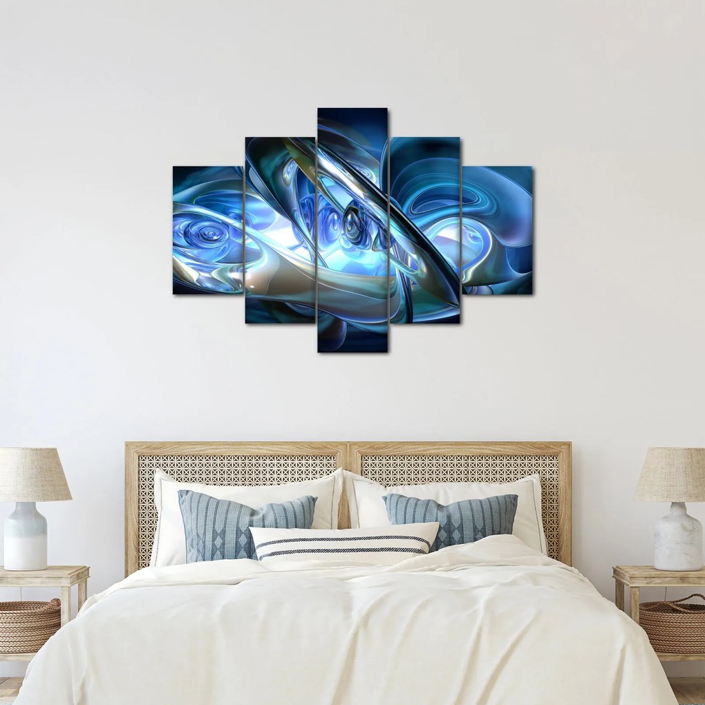 Tabloul fractalilor în albastru (150x105 cm)