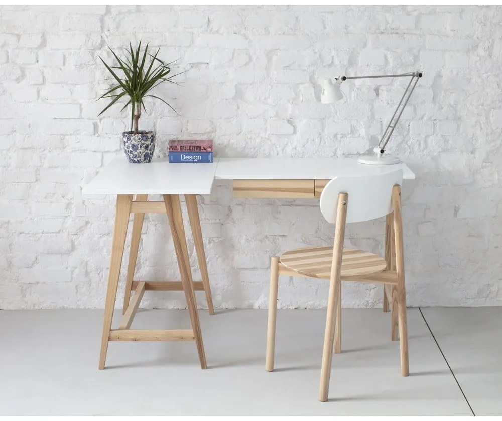 Birou cu blat alb 85x135 cm Luka – Ragaba