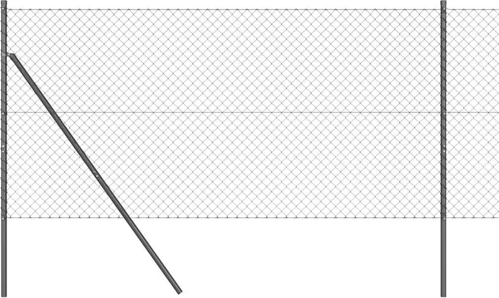 vidaXL Stâlp de gard. Gri 10 x 1 m (plasă de 40 x 40 mm) Oțel și PVC