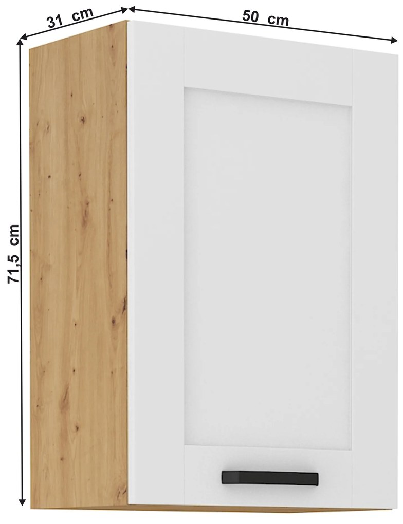 Dulap superior Lesana 2 (alb + stejar artisan) 50 G-72 1F . 1063956