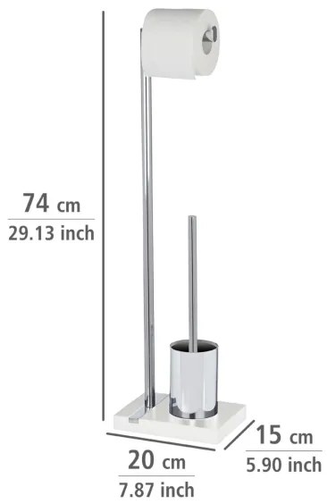 WENKO 20486100 - Perie WC NOBLE 20x74 cm crom/alb