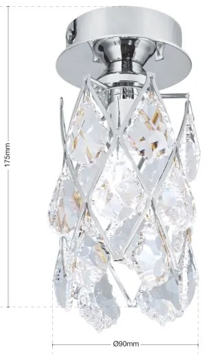 Orion - Plafonieră RITA 1xG9/40W/230V Ø 9 cm crom lucios