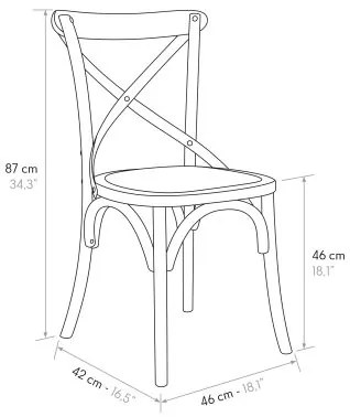 PAZZO DESIGN Set de 4 scaune Oscar, negru | Aosom Romania
