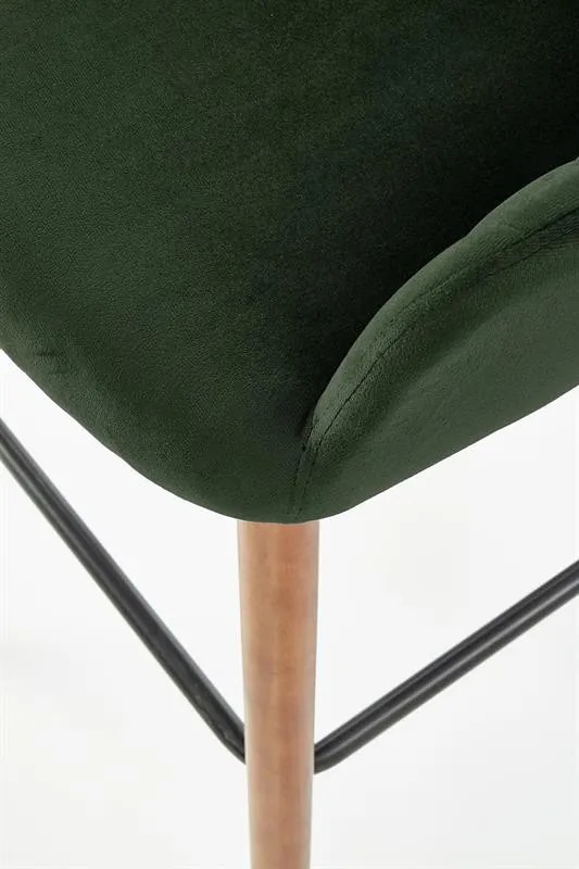 Scaun bar catifea H-93 verde – H 98 cm