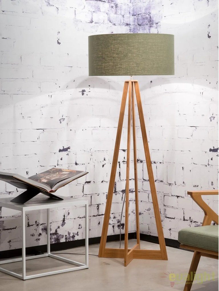 Lampadar realizat din materiale naturale, durabile si ecologice, EVEREST/F verde